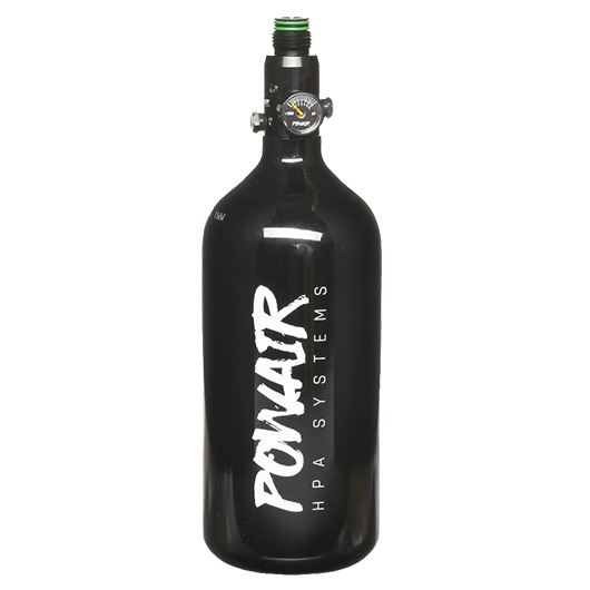 PowAir HPA Tank 0,8L / 48ci  mit Regulator 3000 PSI fr Painball/Airsoft schwarz