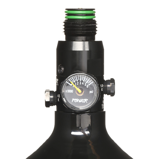 PowAir HPA Tank 0,8L / 48ci  mit Regulator 3000 PSI fr Painball/Airsoft schwarz Bild 2