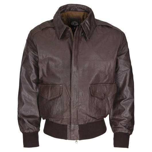 Piloten Lederjacke  A2 braun Ziegen-Nappa-Leder