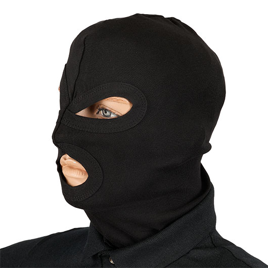 Kopfhaube, Balaclava 3-Loch, schwarz