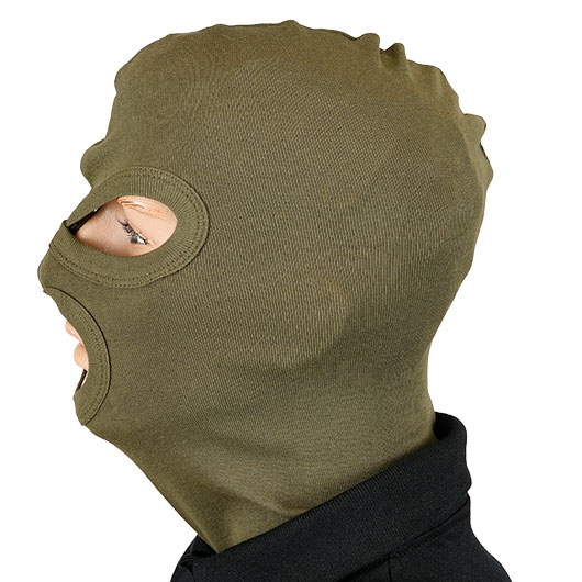  Kopfhaube, Balaclava 3-Loch, oliv Bild 2