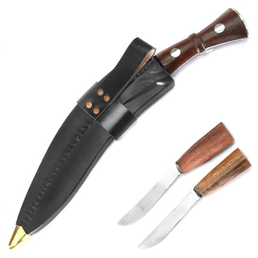 Gurkha Haumesser mit zwei kleinen Beimesser Kohlenstoffstahl Bild 3