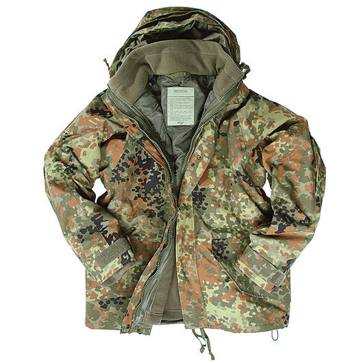 Nsseschutzjacke mit herausnehmbarer Fleecejacke, flecktarn