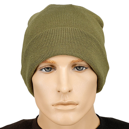 Rollstrickmtze feinstrick oliv