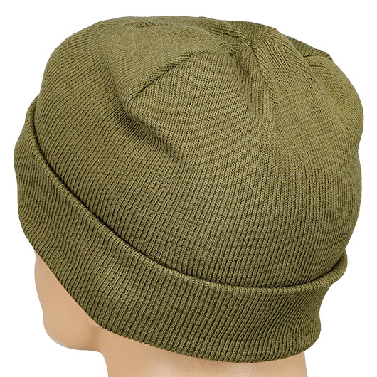 Rollstrickmtze feinstrick oliv Bild 1