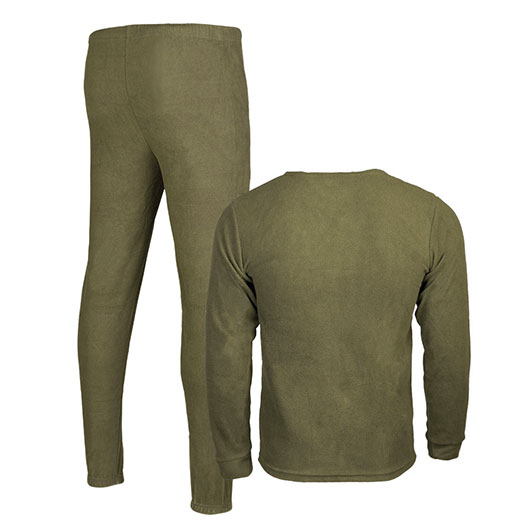 Unterwscheset Thermofleece, Rundhalsshirt & Hose, oliv Bild 1