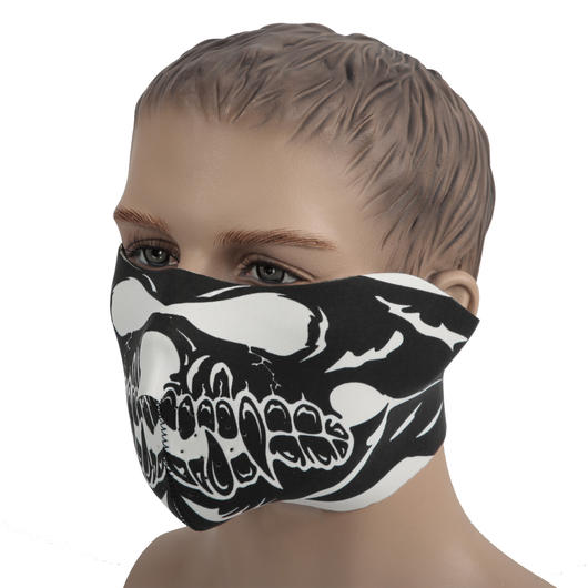 Neopren Halb-Gesichtsmaske wendbar Skull Big Mouth