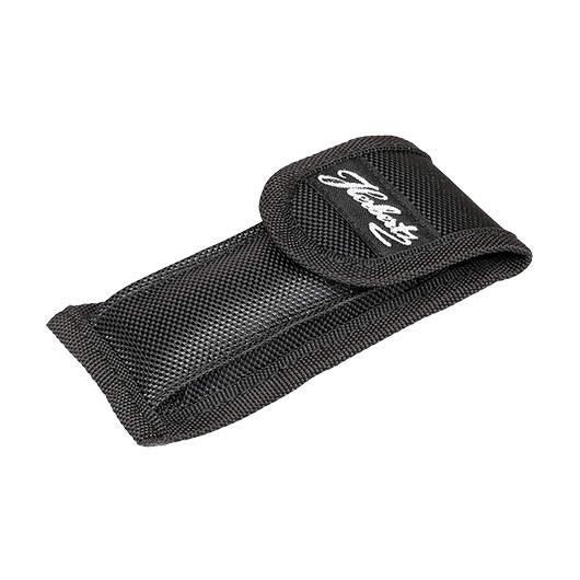 Messer-Etui, schwarzes Nylon, lngs und quer tragbar, 11cm Bild 2