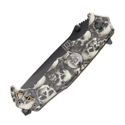 101 INC Einhandmesser Skull mit Glasbrecher Bild 3