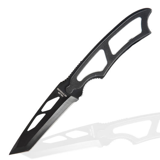 Haller Neck Knife Tanto schwarz inkl. Kydexscheide mit Signalpfeife