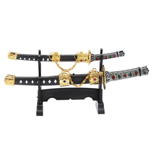 Tole 10 Imperial Mini Samurai 2 Schwerter Set mit Schwertstnder Bild 6