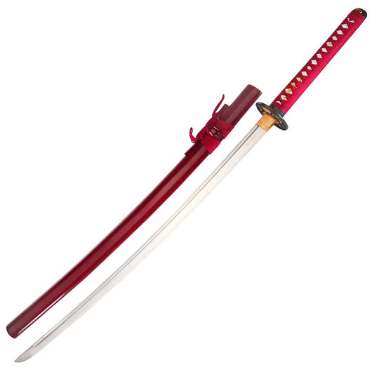 Tole 10 Imperial Samuraischwert Red Warrior Katana rot inkl. Aufbewahrungsbox, Schwertpflegeset Bild 1