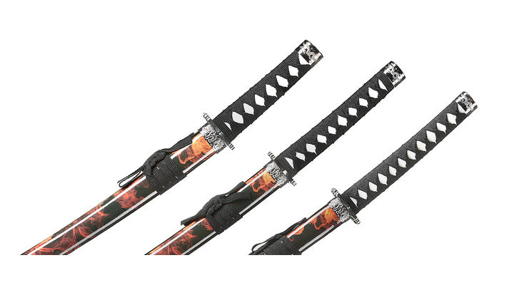 Schwert-Set Samuraigarnitur Beni inkl. Stnder Bild 2