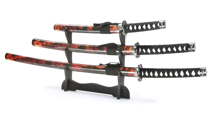 Schwert-Set Samuraigarnitur Beni inkl. Stnder Bild 6