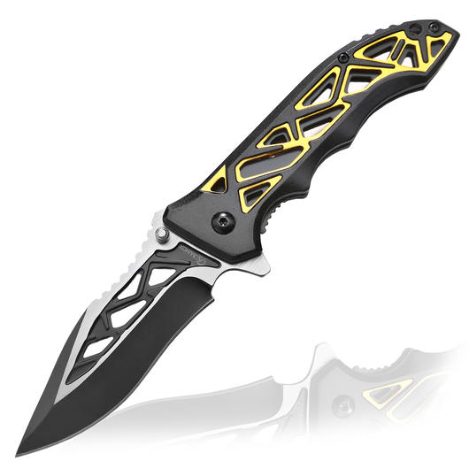 Einhandmesser Ramor schwarz / gold