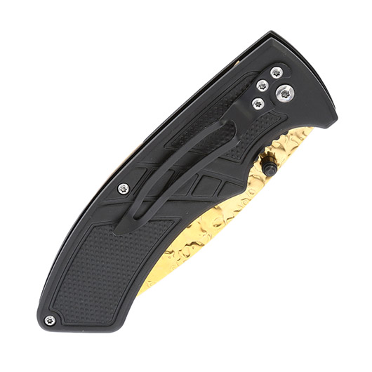 Herbertz Einhandmesser Totenkopf schwarz / gold Bild 5