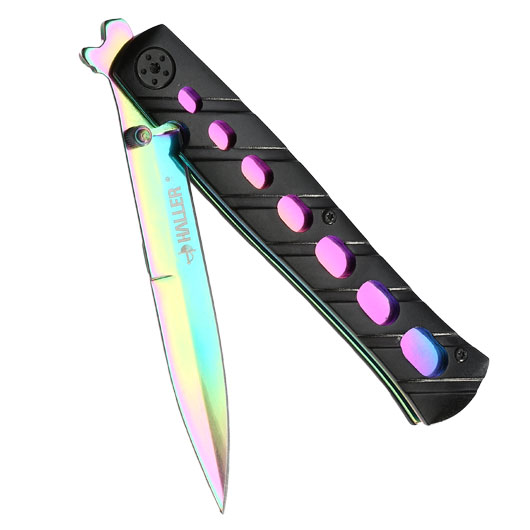 Haller Einhandmesser Stiletto rainbow/schwarz Bild 3