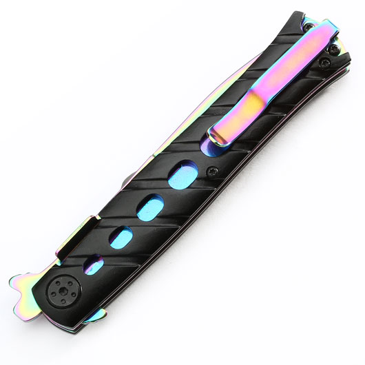 Haller Einhandmesser Stiletto rainbow/schwarz Bild 4