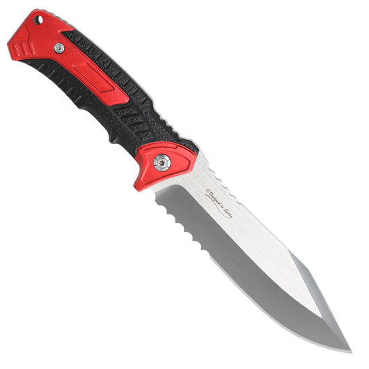 K25 Taktisches Messer Serration schwarz/rot inkl. Nylonscheide Bild 1