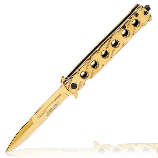 Haller Einhandmesser Stiletto gold