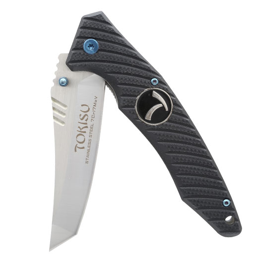 Tokisu Einhandmesser 18322 silber/schwarz inkl. Etui und Grtelclip Bild 3