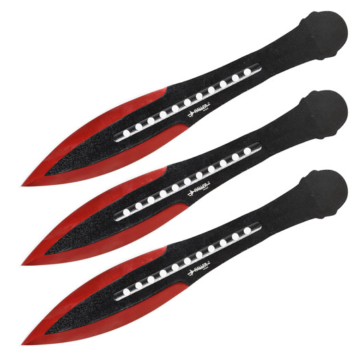 Haller Wurfmesser Set Red Tip rot/schwarz 3-teilig  inkl. Nylonscheide Bild 1