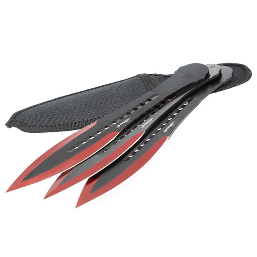 Haller Wurfmesser Set Red Tip rot/schwarz 3-teilig  inkl. Nylonscheide Bild 3