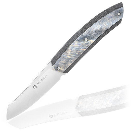 Maserin Einhandmesser AM6 Blue Burl Wurzelholz italienisches Sammlermesser
