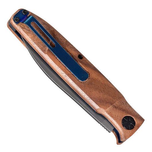 Walther Taschenmesser BWK 5 titanbeschichtet Walnussholzgriff inkl. Lederetui Bild 7