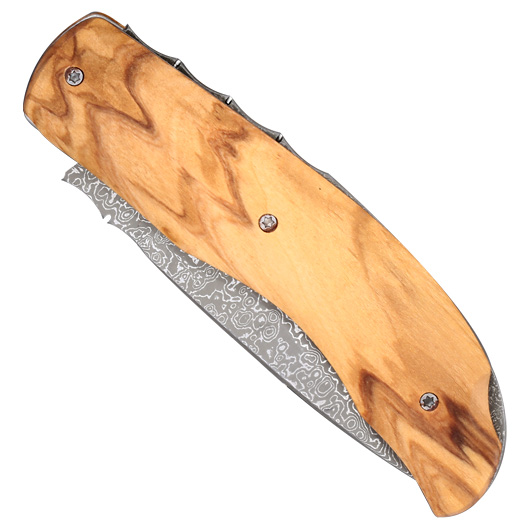 Haller Damast Taschenmesser Olivenholz II mit Holz-Geschenkbox Bild 5