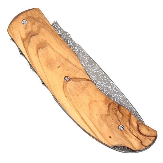 Haller Damast Taschenmesser Olivenholz II mit Holz-Geschenkbox Bild 6