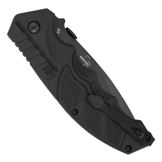 Heckler & Koch Einhandmesser SFP Tactical Folder All Black Sgezahnung inkl. Grtelclip und Nylonetui Bild 6