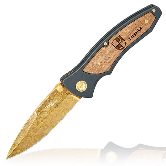 B�ker Tirpitz Damast Gold Sammlermesser