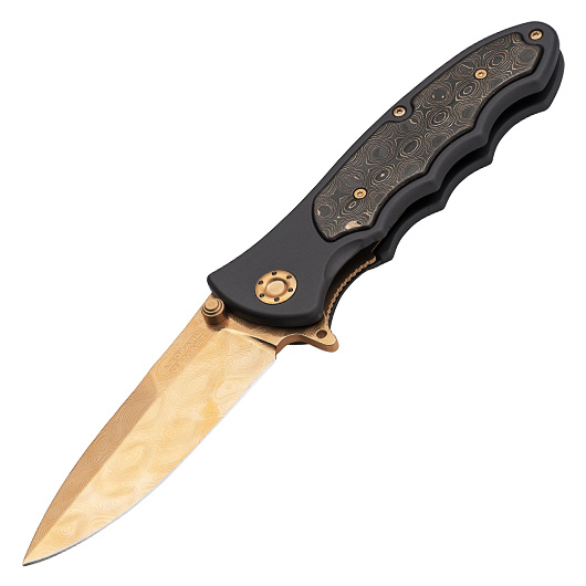 Bker Leopard Damast III Gold Sammlermesser