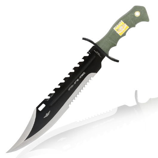 United Cutlery Outdoormesser Marine Force Recon Bowie inkl. Nylonscheide schwarz/oliv