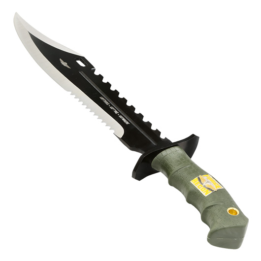 United Cutlery Outdoormesser Marine Force Recon Bowie inkl. Nylonscheide schwarz/oliv Bild 3