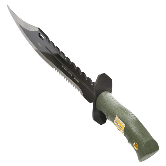 United Cutlery Outdoormesser Marine Force Recon Bowie inkl. Nylonscheide schwarz/oliv Bild 4