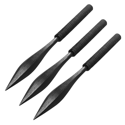 Kunai Wurfmesser Set 3-teilig inkl. Nylonscheide schwarz