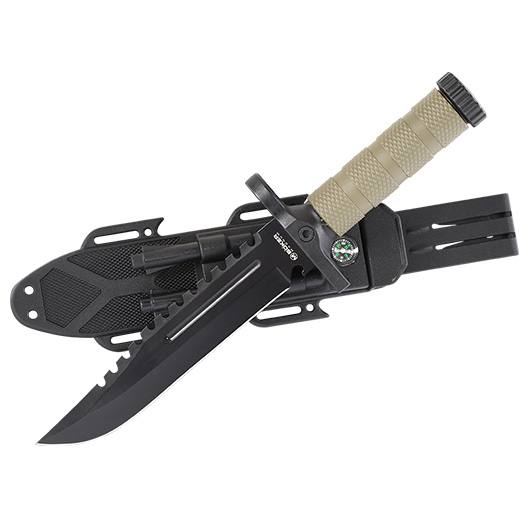 Magnum Outdoormesser M-Spec Survival Knife inkl. Nylonscheide schwarz/oliv Bild 2
