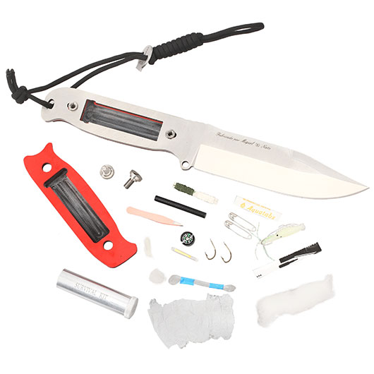 Nieto Survivalmesser MSK G10 silber/schwarz inkl. Lederscheide und Survival Kit Bild 8