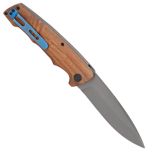 Walther Taschenmesser BWK 7 Blue Wood Knife inkl. Lederscheide und Grtelclip Bild 1