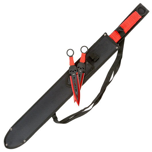 Haller Rckenschwert mit zwei Dolchen schwarz/rot inkl. Nylonscheide Bild 4