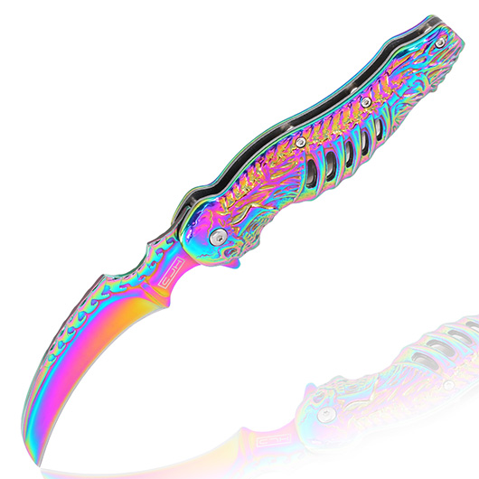 CJH Einhandmesser Skelett Rainbow