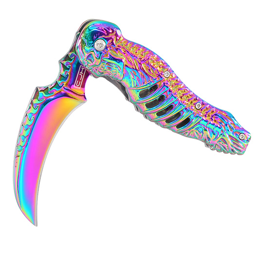 CJH Einhandmesser Skelett Rainbow Bild 3