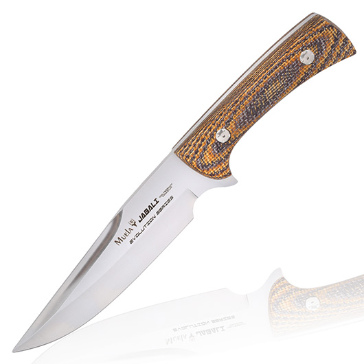 Muela Outdoormesser Jabali Micarta Mustard silber inkl. Leder-Grtelscheide