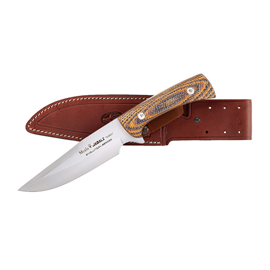 Muela Outdoormesser Jabali Micarta Mustard silber inkl. Leder-Grtelscheide Bild 3