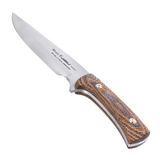 Muela Outdoormesser Jabali Micarta Mustard silber inkl. Leder-Grtelscheide Bild 4