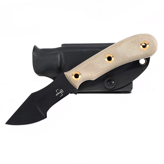 Bker Plus Outdoormesser Micro Tracker schwarz/tan inkl. Kydexscheide Bild 2