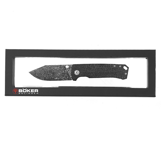 Bker Damast Sammlermesser Tiger 58 HRC Jute-Micarta schwarz/braun Bild 7