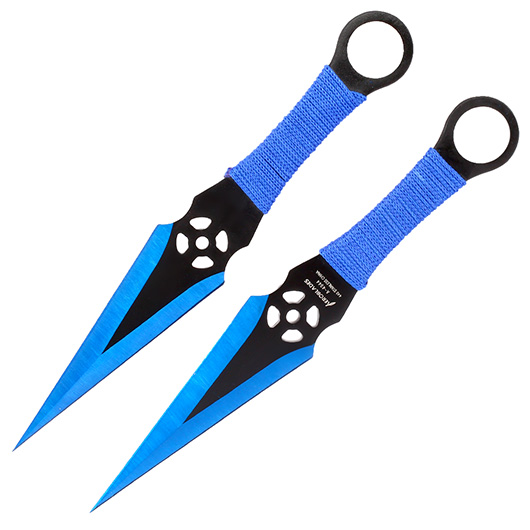 AeroBlades Kunai Wurfmesser Set 2-teilig blau inkl. Nylonscheide Bild 1